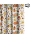 thumbnail image 1 of Ambesonne Nature Curtains, Jungle Inspired Cartoon Owl, Pair of 28"x63", Pale Vermilion Paprika, 1 of 4