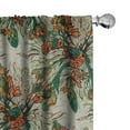 thumbnail image 1 of Ambesonne Nature Curtains, Leaves Flowers Watercolor, Pair of 28"x95", Pale Orange and Army Green, 1 of 1
