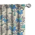 thumbnail image 1 of Ambesonne Nature Curtains, Marigold Flowers Watercolor, Pair of 28"x63", Sea Blue Pale Fuchsia, 1 of 5
