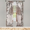thumbnail image 1 of Ambesonne Nature Curtains, Peacock Feathers Motif Tree, Pair of 28"x84", Chocolate, 1 of 2