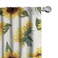 thumbnail image 1 of Ambesonne Nature Curtains, Sunflowers Plain Back Art, Pair of 28"x84", Earth Yellow and Olive Green, 1 of 5