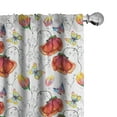 thumbnail image 1 of Ambesonne Nature Curtains, Swirled Flowers Flamingo, Pair of 28"x95", Multicolor, 1 of 5