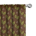 thumbnail image 1 of Ambesonne Nature Curtains, Triangles and Leaves Pattern, Pair of 28"x84", Dark Khaki Pale Redwood, 1 of 4