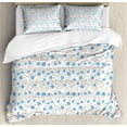 thumbnail image 1 of Ambesonne Nature Duvet Cover Set, Field Flowers Swirls, Calking, Blue Reseda Green, 1 of 3