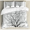 thumbnail image 1 of Ambesonne Nature Duvet Cover Set, Old Withered Oak Leaf, 2-Calking, Charcoal Grey White, 1 of 7