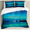 thumbnail image 1 of Ambesonne Nature Duvet Cover Set, Sky Scenery Lake, 2-Calking, Violet Blue, 1 of 7