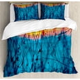thumbnail image 1 of Ambesonne Nature Duvet Cover Sets, Autumn Dried Flowers, 2-King, Pale Blue Peach Orange, 1 of 3