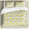 thumbnail image 1 of Ambesonne Nature Duvet Cover Sets, Daffodils and Meadow Flowers, 2-King, Earth Yellow Green and White, 1 of 7