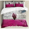 thumbnail image 1 of Ambesonne Nature Duvet Cover Sets, Enchanted Oniric Meadow, 2-Queen, Fuchsia Petrol Blue, 1 of 3