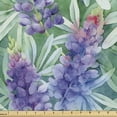 thumbnail image 1 of Ambesonne Nature Fabric by the Yard Upholstery, Garden Botany Lupine Sketch, 10 Yards, Fern Green and Violet, 1 of 5
