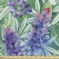 thumbnail image 1 of Ambesonne Nature Fabric by the Yard Upholstery, Garden Botany Lupine Sketch, 3 Yards, Fern Green and Violet, 1 of 5