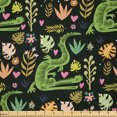 thumbnail image 1 of Ambesonne Nature Fabric by the Yard Microfiber, Digital Crocodile Drawing, 10 Yards, Dark Forest Green, 1 of 2
