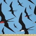 thumbnail image 1 of Ambesonne Nature Fabric by the Yard Microfiber, Tropical Frigate Birds Print, 1 Yard, Sky Blue Scarlet Black, 1 of 2