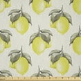 thumbnail image 1 of Ambesonne Nature Fabric by the Yard Microfiber, Vintage Lemon Fruit Pattern, 10 Yards, Eggshell Army Green, 1 of 2