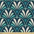 thumbnail image 1 of Ambesonne Nature Fabric by the Yard Upholstery, Oversimplified Blossom Print, 3 Yards, Dark Seafoam Eggshell, 1 of 5