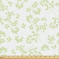 thumbnail image 1 of Ambesonne Nature Fabric by the Yard Upholstery, Flora Branches Leaves Art, 10 Yards, Pastel Green and White, 1 of 1