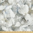 thumbnail image 1 of Ambesonne Nature Fabric by the Yard Upholstery, Grunge Leaves Overlapped Art, 1 Yard, Dark Eggshell and Pale Sepia, 1 of 1