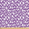 thumbnail image 1 of Ambesonne Nature Fabric by the Yard Upholstery, Minimalist Trees Flowers Art, 10 Yards, Violet and White, 1 of 5