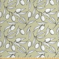 thumbnail image 1 of Ambesonne Nature Fabric by the Yard Upholstery, Olive Tree Branches Design, 5 Yards, Pale Khaki and White, 1 of 4