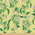 thumbnail image 1 of Ambesonne Nature Fabric by the Yard Upholstery, Pea Leaves Pods PatternArt, 5 Yards, Apple Green Lavender Pink, 1 of 5