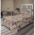 thumbnail image 1 of Ambesonne Nature Fitted & Flat Sheet with Sham 3 Pcs Set, Blossoms Romantic Pattern, Twin, Olive Green and Pale Fuchsia, 1 of 4