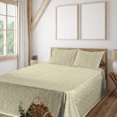 thumbnail image 1 of Ambesonne Nature Fitted & Flat Sheet with Sham 3 Pcs Set, Leaves Botanical Style Art, Twin, Avocado Green Khaki, 1 of 1