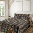 thumbnail image 1 of Ambesonne Nature Fitted & Flat Sheet with Shams 4 Pcs Set, Continuous Wild Herbs Art, Calking, Sand Brown Cinnamon, 1 of 1