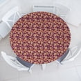 thumbnail image 1 of Ambesonne Nature Fitted Round Tablecloth, Autumnal Minimalist Leaf Art, 56"- 60" Diameter, Plum Apricot and Beige, 1 of 5