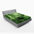 thumbnail image 1 of Ambesonne Nature Fitted Sheet 2 Pcs Set, Palm Trees Exotic Plants, King, Green, 1 of 3