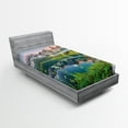 thumbnail image 1 of Ambesonne Nature Fitted Sheet, Austrian Alps Mountain, Twin Size, Green Blue, 1 of 3