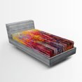 thumbnail image 1 of Ambesonne Nature Fitted Sheet, Autumn Forest Painting, Twin Size, Orange Yellow, 1 of 3