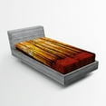thumbnail image 1 of Ambesonne Nature Fitted Sheet, Autumn Forest Trees, Twin Size, Brown Orange, 1 of 2