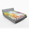 thumbnail image 1 of Ambesonne Nature Fitted Sheet, Autumn Park Tree Watercolor, Queen Size, Multicolor, 1 of 3