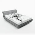 thumbnail image 1 of Ambesonne Nature Fitted Sheet, Autumn Tree Dry Branches, Queen Size, Black White, 1 of 2