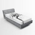 thumbnail image 1 of Ambesonne Nature Fitted Sheet, Autumn Tree Dry Branches, Twin XL Size, Black White, 1 of 2