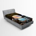 thumbnail image 1 of Ambesonne Nature Fitted Sheet, Big Grotto by the Sea, Twin Size, Green Blue, 1 of 2