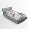 thumbnail image 1 of Ambesonne Nature Fitted Sheet, Birds Hibiscus Flowers, Twin XL Size, Teal Brown, 1 of 3