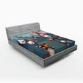 thumbnail image 1 of Ambesonne Nature Fitted Sheet, Blooming Sakura Flowers, Full Size, Pale Pink Orange, 1 of 3