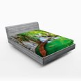 thumbnail image 1 of Ambesonne Nature Fitted Sheet, Cascade Trees Greenery, Queen Size, Green Grey, 1 of 2