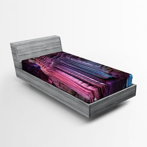 Ambesonne Nature Fitted Sheet, Chinese Karst, Twin Size, Multicolor