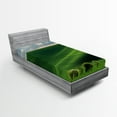thumbnail image 1 of Ambesonne Nature Fitted Sheet, Cloudy Meadow Hills, Twin Size, Green, 1 of 2