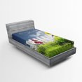 thumbnail image 1 of Ambesonne Nature Fitted Sheet, Daisy Flowers in Yard, Twin Size, White Green Blue, 1 of 2