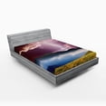 thumbnail image 1 of Ambesonne Nature Fitted Sheet, Earth Storm Rays Rural, Full Size, Green Pink Blue, 1 of 3