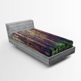 thumbnail image 1 of Ambesonne Nature Fitted Sheet, Fall Trees Forest Trunks, Twin Size, Green Brown, 1 of 3