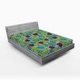 thumbnail image 1 of Ambesonne Nature Fitted Sheet, Falling Leaves on Blue, Full Size, Multicolor, 1 of 3