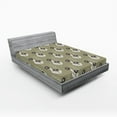 thumbnail image 1 of Ambesonne Nature Fitted Sheet, Flowers Dotted, Full Size, Khaki Dark Brown Cream, 1 of 3