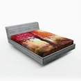thumbnail image 1 of Ambesonne Nature Fitted Sheet, Flowers in Park Fall, Queen Size, Red Brown, 1 of 2