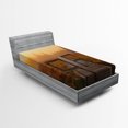 thumbnail image 1 of Ambesonne Nature Fitted Sheet, Foggy Day Fall Forest, Twin XL Size, Orange Brown, 1 of 2