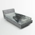 thumbnail image 1 of Ambesonne Nature Fitted Sheet, Foggy Mountain Peak, Twin XL Size, White Grey, 1 of 2