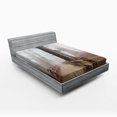 thumbnail image 1 of Ambesonne Nature Fitted Sheet, Forest in Foggy Morning, Full Size, Grey Brown, 1 of 2
